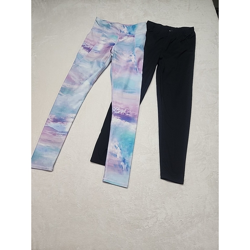 Lot Of 2 Ladies Leggings Black Zenana(Large)And Multi Color Old‎ Navy(XL)
